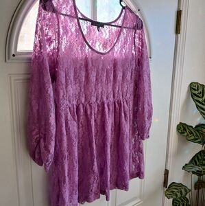 WEAVERS Lace Tunic Top Size XL